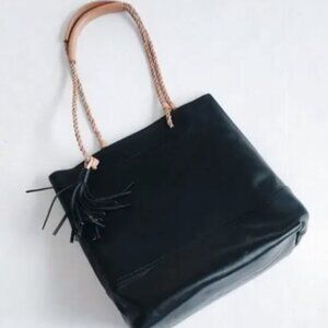 Soludos - Merida Black Leather Tote
